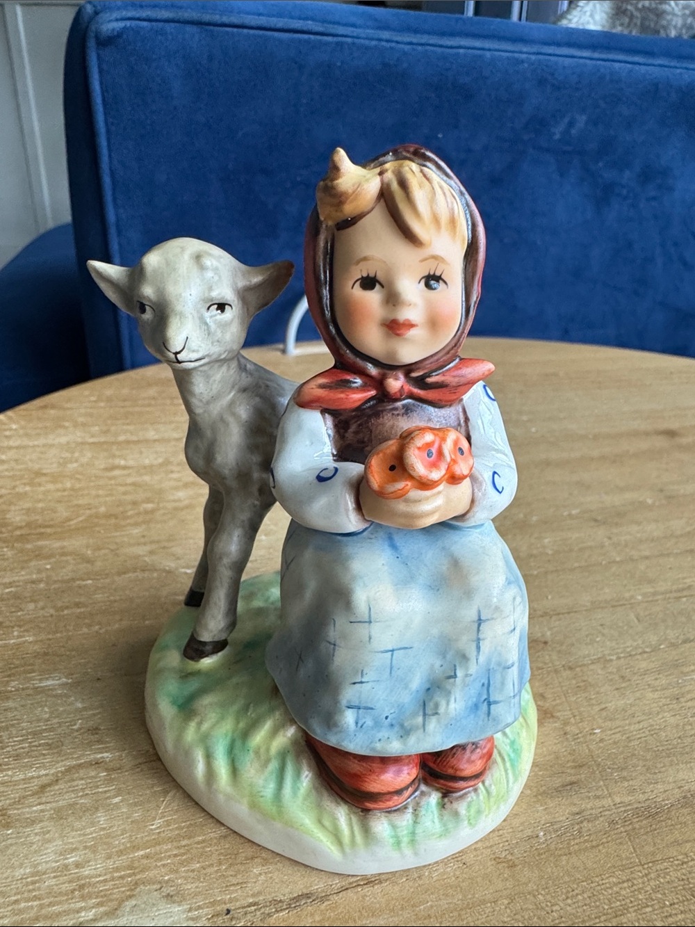 Vintage Goebel M.I. Hummel Farm Friends Girl & Lamb Figurine